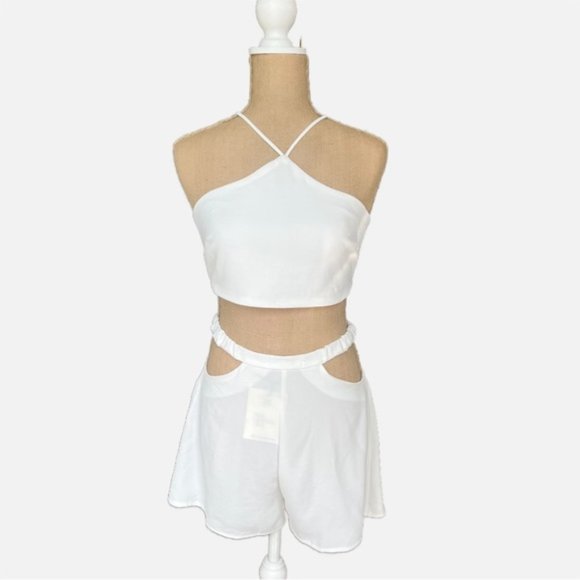 Ukrainian Brand White Shorts and Top Two Piece Set Size S - Picture 1 of 4